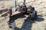 HEAVY DUTY HOMEMADE LOG SPLITER WITH GAS ENGINE, HASN'T BEEN USED IN YEARS, FROM ESTATE,