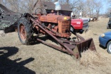 FARMALL M WITH TRIP BUCKET LOADER, NF, 12 VOLT SYSTEM, 13.6-38 TIRES, ONE TIRE LIKE NEW,