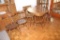 ROUND KITCHEN TABLE, 2 LEAVES, 6 CHAIRS