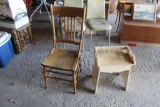 WOOD CHAIR, SMALL WOOD BENCH