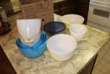 GLASS MIXING BOWLS, CUTTING BOARD AND MORE