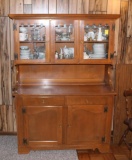 CHINA HUTCH WITH 2 BOTTOM DOORS, 2 DRAWERS AND 2 SMALL GLASS TOP DOORS, 49