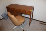 WOOD DESK AND CHAIR