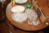 LUNCHEON SETS AND GLASS SERVING DISHES