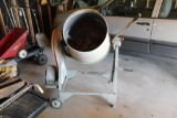 CEMENT MIXER WITH ELECTRIC MOTOR ON 2 WHEEL CART