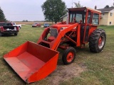 AC D-17 GAS TRACTOR, WF, HOMEMADE CAB, WITH AC HYD LOADER, 7' BUCKET, EXTRA CAB PARTS