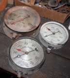 3 ANTIQUE GAUGES (CRANE AND ORDWAY CO.; ESSENTIAL SUPPLY COMPANY)