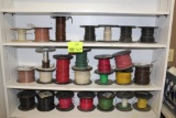 THREE SHELVES OF ELECTRICAL WIRE