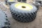 (2) ALLIANCE 320/105R46 TIRES ON 12 BOLT YELLOW RIMS