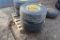 (2) FIRESTONE 320/70R15 NEW TIRES ON 8 BOLT YELLOW RIMS, $ X 2