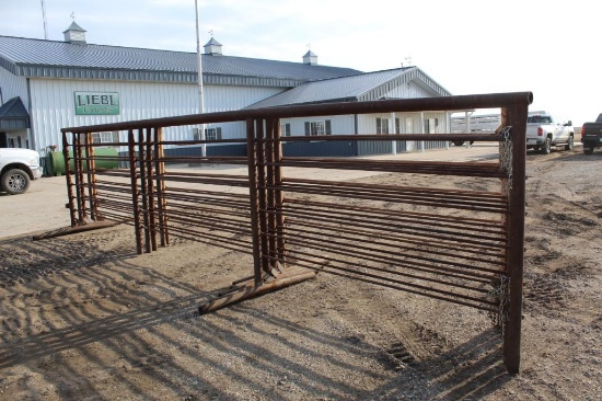 (5) 24' WOLLES STAND ALONE PANELS, TALL, 2-7/8" PIPE, $ X 5