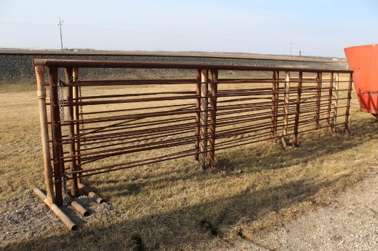 (5) 24' WOLLES STAND ALONE PANELS, TALL, 2-7/8" PIPE, $ X 5