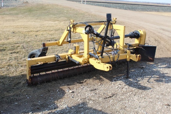 HARLEY ROCK RAKE, 540 PTO, 10' 2PT, (2) REAR SWIVEL WHEELS