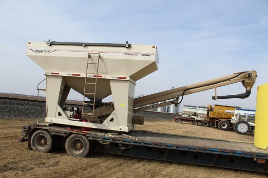 UNVERFERTH 3750 SEED TENDER, TRAILER DECK MOUNT, SCALE, ROLL TARP, BELT CONVEYOR,