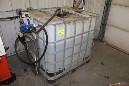 POLY CAGE DEF TANK, APPROX 190 GALLONS OF DEF, 12 VOLT PUMP, AUTO NOZZLE,