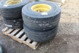 (2) FIRESTONE 320/70R15 NEW TIRES ON 8 BOLT YELLOW RIMS, $ X 2