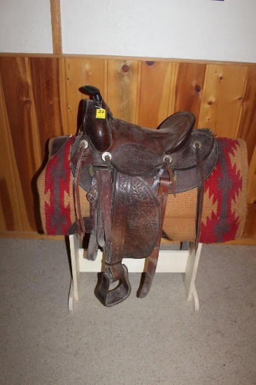 15" ANTIQUE SADDLE FROM TEXAS SADDLERY BASTROP, TX