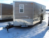 *** 2019 8' X 17'V AMERICAN SURPLUS ICE CASTLE FISH HOUSE, GS TRAILERS SINGLE AXLE CRANK DOWN FRAME,