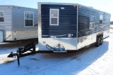 *** 2019 8' X 22' AMERICAN SURPLUS ICE CASTLE FISH HOUSE, TEBBEN HYD. TANDEM AXLE FRAME,