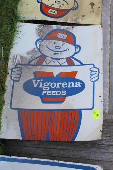 48" X 60" VIGORENA TIN SIGN, SINGLE SIDED