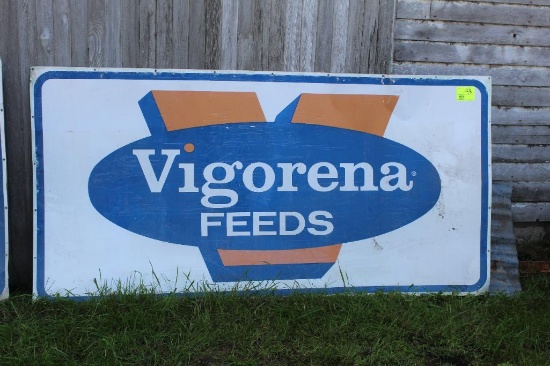 48" X 96" VIGORENA TIN SIGN, SINGLE SIDED