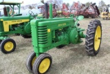 1947 JD A Tractor, NF, Slant Dash, Lights, Like New 12.4-38 Rears on Cast,