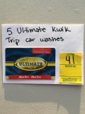 Kwik Trip car wash card, worth 5 ultimate car washes, donated by Amsden land and tree service,