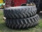 18.4R42 DUALS OFF OF 7120 MAGNUM TRACTOR, 10 BOLT HUBS, BOLTS, WEDGES,