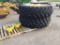 Pair of 18.4-38 Duals on 10 Bolt Yellow Rims, (2) 3-1/8