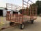 EZ Trail 9'x16' Bale Throw Rack, 11L-15 Tires, Ext Poles, on EZ Trail 872W Gear, (2) Side Doors