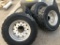 (4) Wide Base Super Single 445/50R22.5 Michelin Tires on Alcoa 10 Bolt Hub Pilot Rims
