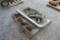 PALLET OF DIGGER SHOVELS, CHAIN HOIST, POWER SHAFT