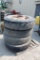 (4) 11R24.5 TIRES ON STEEL BUD RIMS, ONE MONEY FOR ALL
