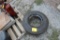 8-14.5 NEW TIRE ON TRAILER HOUSE RIM