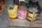 (3) 5 GAL OIL CANS, IMPERIAL, FARM OIL, CEN-PE-CO MOTOR KLENZ, ONE MONEY