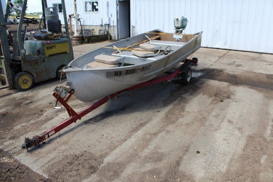 *** 1974 LOWE LINE ALUM 12' BOAT WITH *** 1996 2 WHEEL BOAT TRAILER,