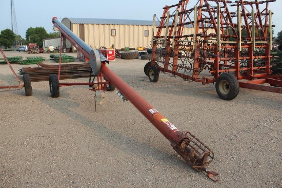 8" X 31' RED FETERL AUGER, 5 HP, ELECT MOTOR