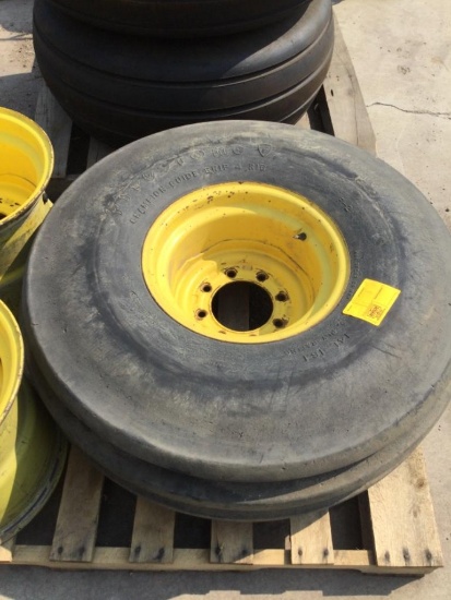 (1) Firestone 14L-16.1 4 Rib Tractor Front Tire on 8 Bolt JD Rim