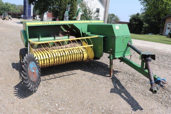 JOHN DEERE 336 SMALL SQUARE BALER WITH GATHERING WHEELS,