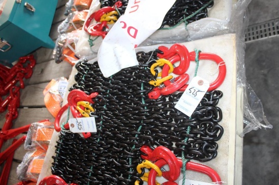 (2) BRAND NEW 5/16" X 7' G80 DOUBLE CHAIN SLINGS, $ X 2