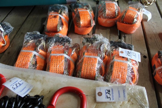 (4) BRAND NEW 2" X 27' RATCHET STRAPS, $ X 4