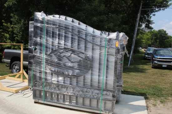 BRAND NEW GREAT BEAR 14' BI-PARTING WROUGHT IRON HD GATE WITH ELK SCENE, ($ MONEY THE PAIR)