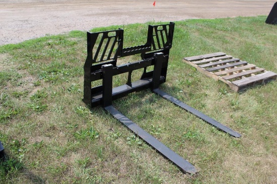 BRAND NEW REDLINE 48" WALK THRU PALLET FORKS, POWERED COATED, TAX NO EXEMP