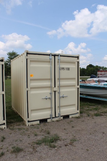 BRAND NEW 86" WIDE X 107" DEEP, SIDE WINDOW AND SIDE SERVICE DOOR, VENTED PORTABLE STORAGE