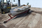 *** 1974 LOWE LINE ALUM 12' BOAT WITH *** 1996 2 WHEEL BOAT TRAILER,