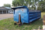 17' GRAVEL BOX FOR DUMP TRUCK, TOP HINGE TAIL GATE, SPREADER CHAINS, STAGE HOIST, CAB