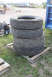 (4) 285 75R 24.5 TRUCK TIRES, ONE MONEY FOR ALL