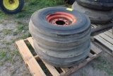 (2) 11.00-16 TRI RIB TRACTOR FRONTS OFF A CASE TRACTOR, 8 BOLT RIMS, ONE MONEY FOR BOTH