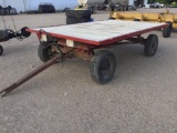 Flat Rack on 4 Wheel Gear, Hoist, Wood Deck, 7'x11'5