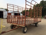 EZ Trail 9'x16' Bale Throw Rack, 11L-15 Tires, Ext Poles, on EZ Trail 872W Gear, (2) Side Doors